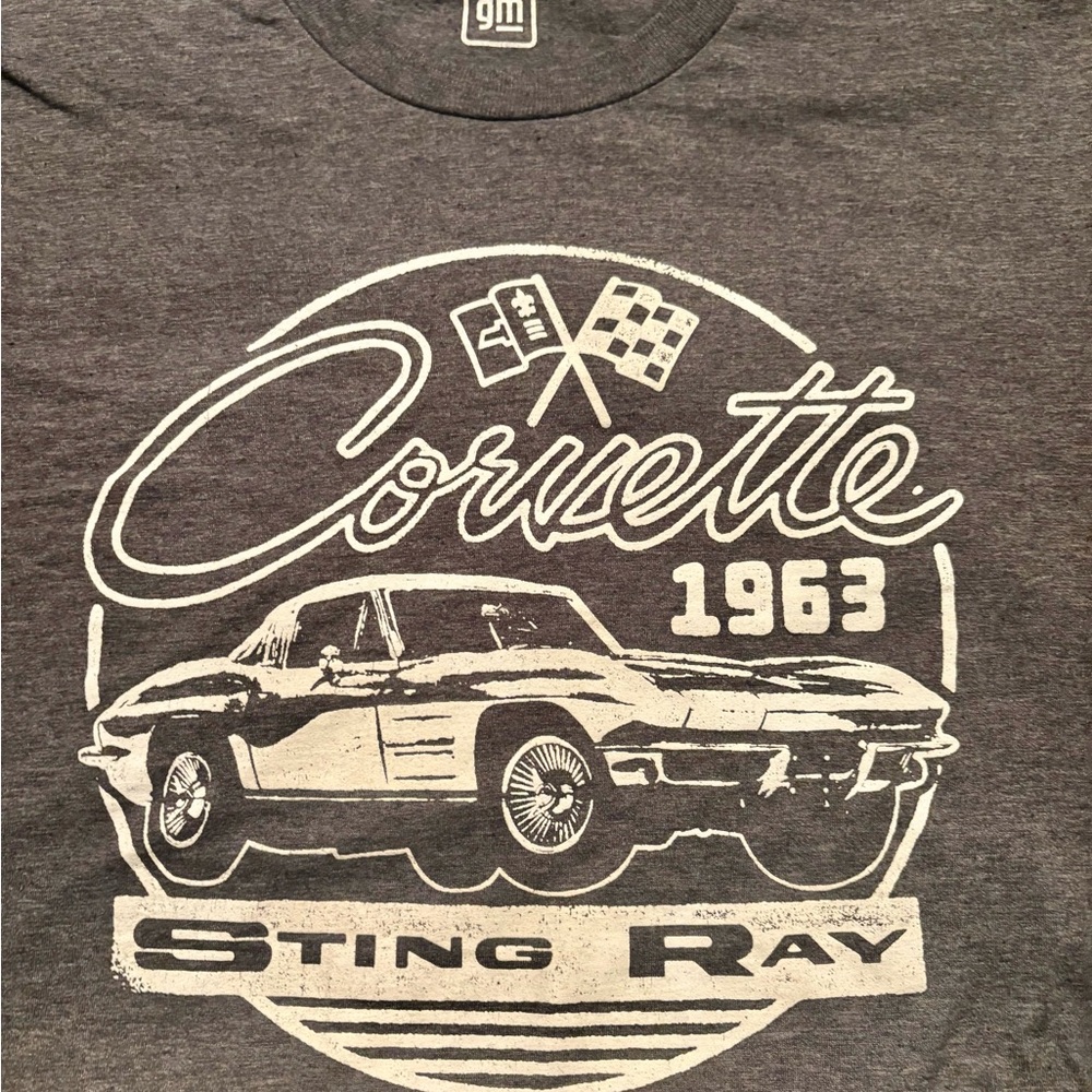 Hybrid Apparel Gray Corvette 1963 Graphic Tee